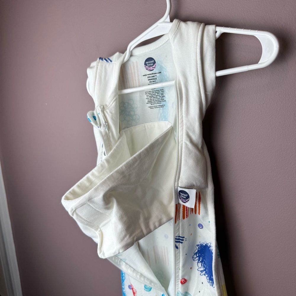 White Scribble Print Sleep Sack - Baby Pajamas - Picture 6 of 8